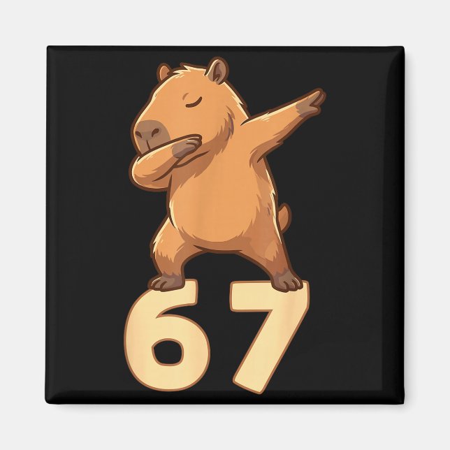 Six Seven 67 Meme Capybara Funny 67 Capybara For K Magnet (Vorne)