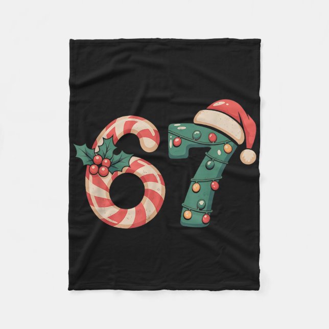 Six Seven 67 Meme Christmas  Fleecedecke (Vorderseite)