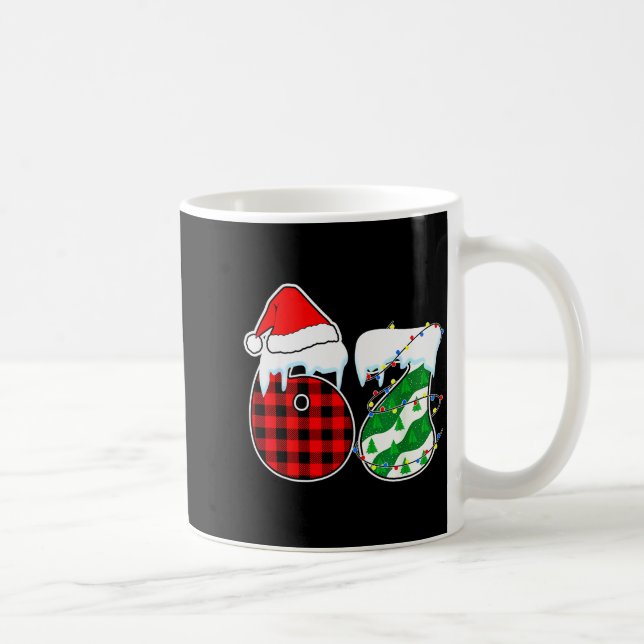 Six Seven 67 Meme Christmas Lights Santa Hat Ugly  Kaffeetasse (Rechts)