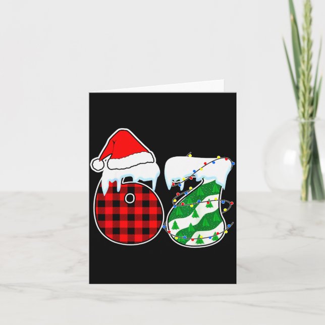 Six Seven 67 Meme Christmas Lights Santa Hat Ugly  Karte (Vorderseite)
