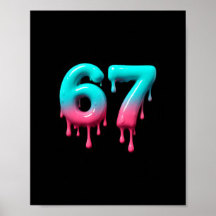 Six Seven 67 Meme für Gen Alpha Kinder und Erwachs Poster