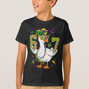 Six Seven 67 Meme Gans Mit Narrenhut & Perle T-Shirt