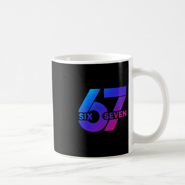 Six Seven 67 Meme Gen Alpha Slang Bysebyll Saison  Kaffeetasse (Rechts)