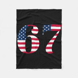 Six Seven 67 Meme Lustig Uns Amerikanische Flagge Fleecedecke