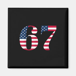 Six Seven 67 Meme Lustig Uns Amerikanische Flagge Magnet