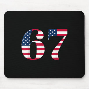 Six Seven 67 Meme Lustig Uns Amerikanische Flagge  Mousepad