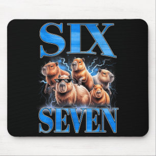 Six Seven 67 Meme Lustiges Capybara Bootleg Grafik Mousepad