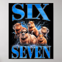 Six Seven 67 Meme Lustiges Capybara-Bootleg Grafik