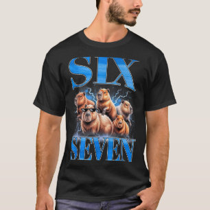 Six Seven 67 Meme Lustiges Capybara Bootleg Grafik T-Shirt