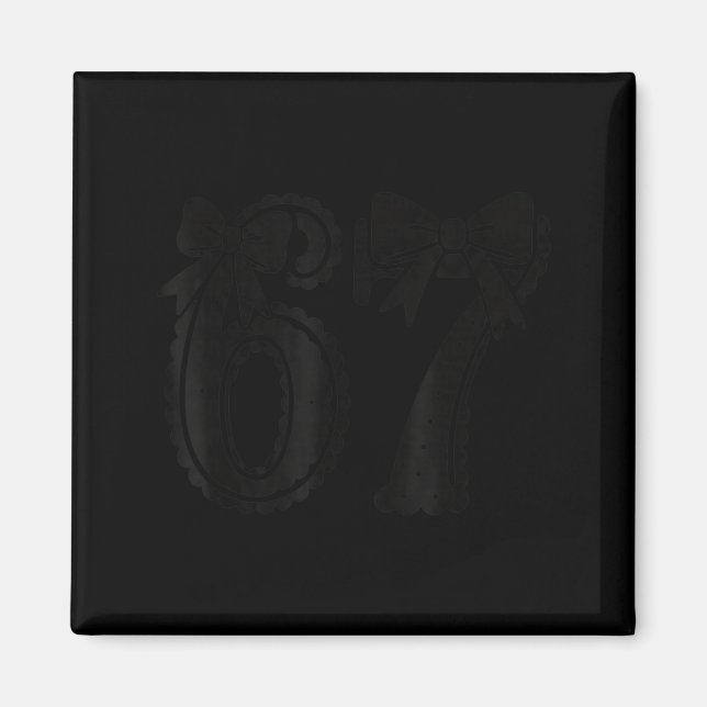 Six Seven 67 Meme Nummer 67 Coquette Schleife Dame Magnet (Vorne)