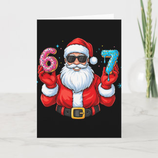 Six Seven 67 Meme Santa 67 Eiscreme-Drip-Weihnacht Karte