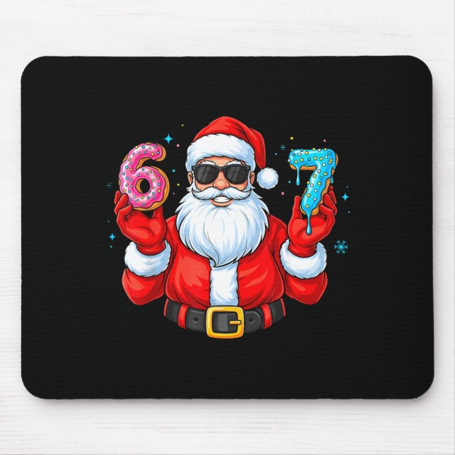 Six Seven 67 Meme Santa 67 Ice Cream Drip Christma Mousepad (Vorne)