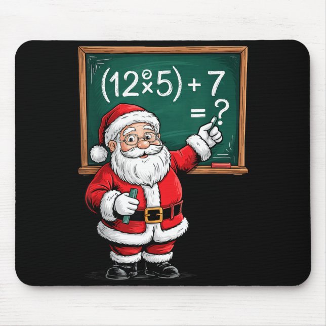 Six Seven 67 Meme Santa Math Teacher Christmas Men Mousepad (Vorne)