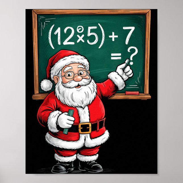 Six Seven 67 Meme Santa Math Teacher Christmas Men Poster (Vorne)
