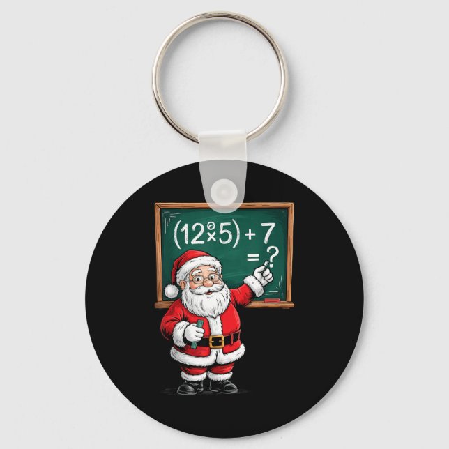 Six Seven 67 Meme Santa Math Teacher Christmas Men Schlüsselanhänger (Vorderseite)