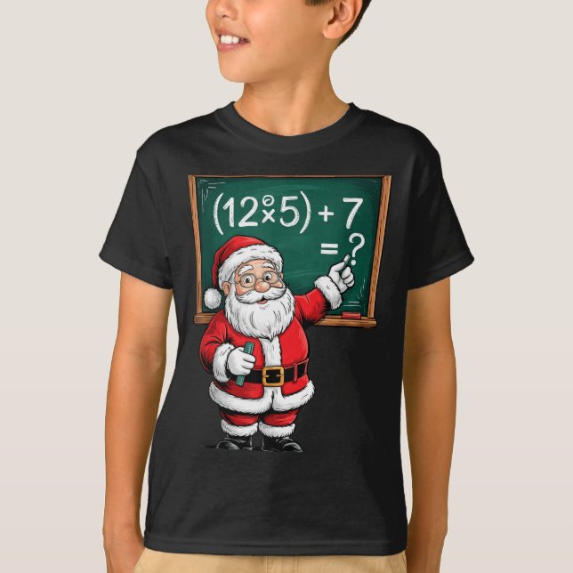 Six Seven 67 Meme Santa Math Teacher Christmas Men T-Shirt (Vorderseite)