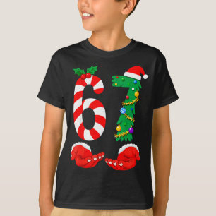 Six Seven 67 Meme Santa Weihnachten Feiertag Lusti T-Shirt