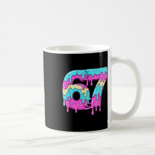 Six Seven 67 Meme Tropfende Zahl 67 Eiscreme Kaffeetasse