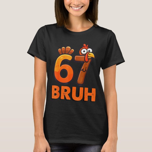 Six Seven 67 Thanksgiving Meme Funny Thankful Turk T-Shirt (Vorderseite)