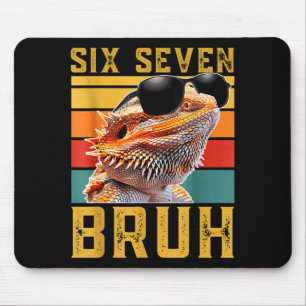 Six Seven 6 7 67 Meme Lustiges Bartagamen-Design Mousepad