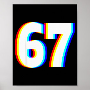 Six Seven 6 7 Edm Optische Täuschung Poster