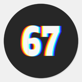 Six Seven 6 7 Edm Optische Täuschung Runder Aufkleber