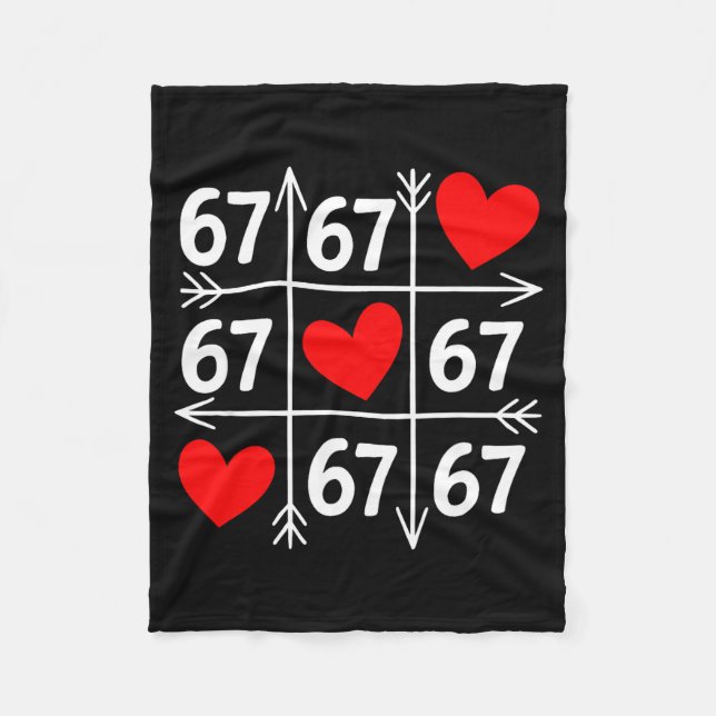Six Seven 6 7 Funny 67 Valentines Day Heart Men Wo Fleecedecke (Vorderseite)
