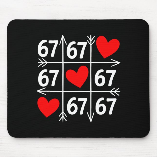 Six Seven 6 7 Funny 67 Valentines Day Heart Men Wo Mousepad (Vorne)