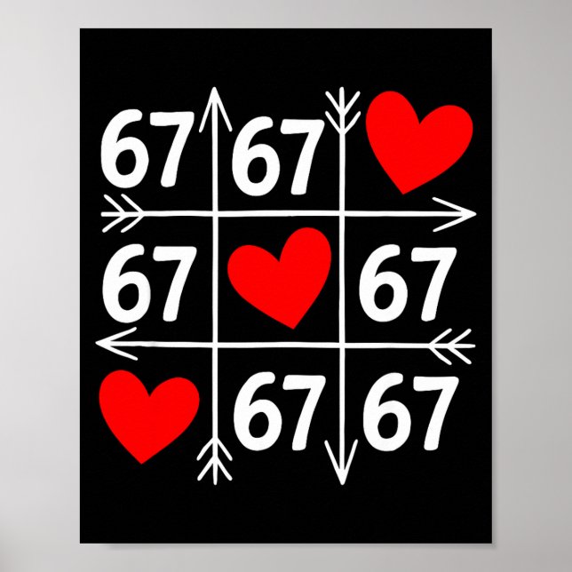 Six Seven 6 7 Funny 67 Valentines Day Heart Men Wo Poster (Vorne)