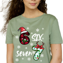 Six Seven 6 7 Gen Alpha Meme Christmas T-Shirt
