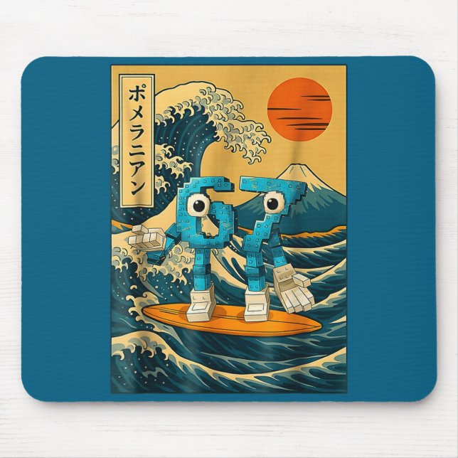 Six Seven 6-7 Japanese Great Wave Off Kanagawa 67  Mousepad (Vorne)