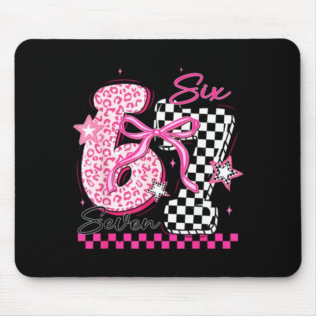 Six Seven 6 7 Leopard Checkered 67 Meme Teacher Wo Mousepad (Vorne)