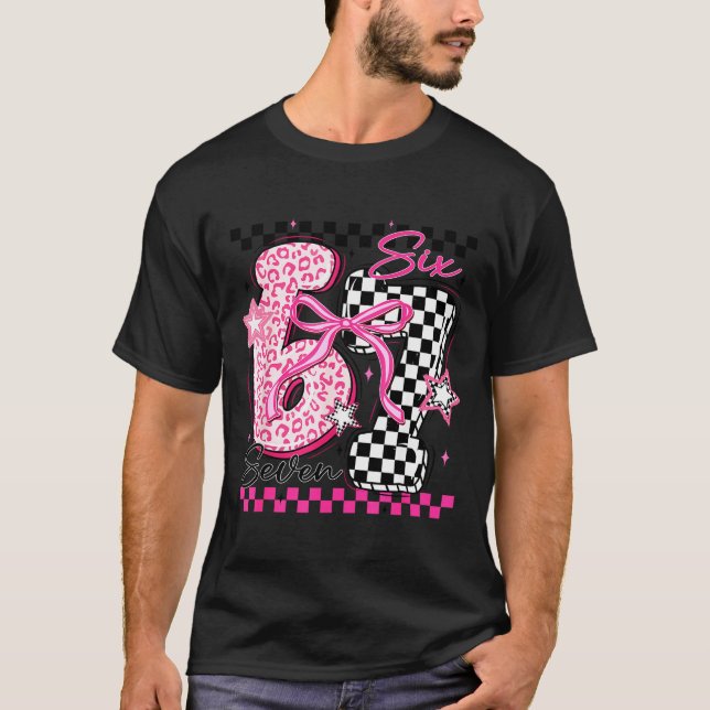 Six Seven 6 7 Leopard Checkered 67 Meme Teacher Wo T-Shirt (Vorderseite)