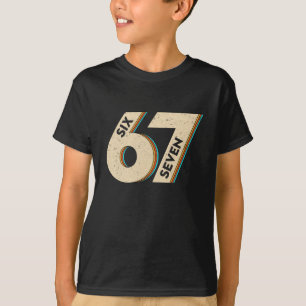 Six Seven 6 7 Meme 67 Lustig Retro Jungen Kinder J T-Shirt