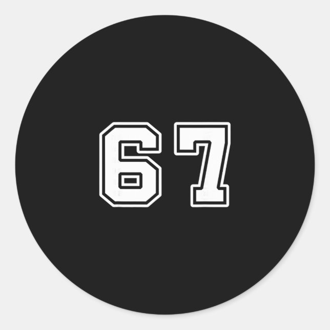 Six Seven 6 7 Meme 67  Runder Aufkleber (Vorderseite)