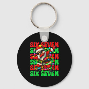 Six Seven 6 7 Meme Dabbing Weihnachtsmann Weihnach Schlüsselanhänger