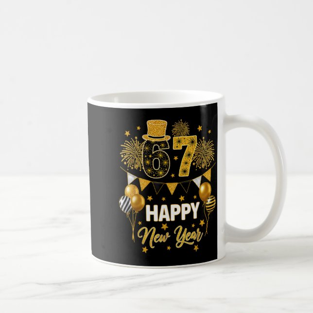 Six Seven 6 7 Meme Funny Happy New Year 67 2026  Kaffeetasse (Rechts)
