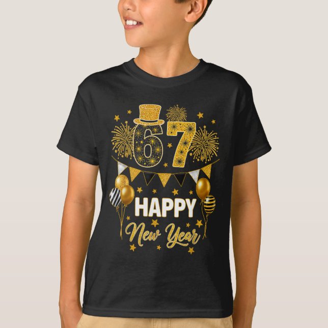 Six Seven 6 7 Meme Funny Happy New Year 67 2026  T-Shirt (Vorderseite)