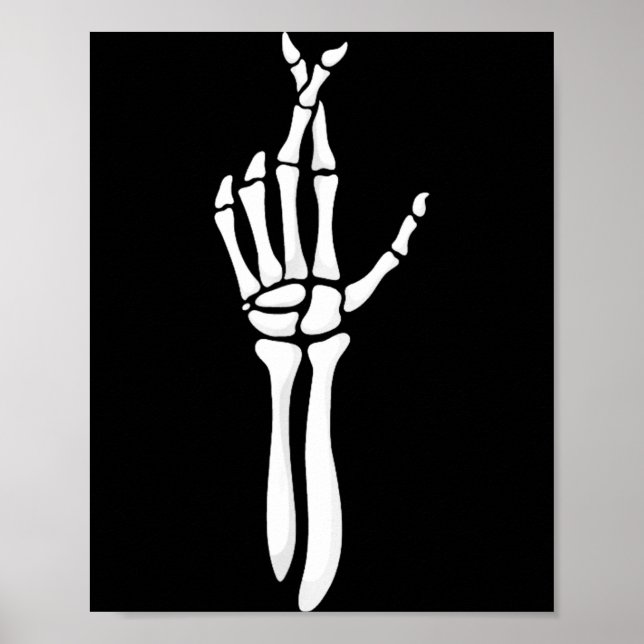 Six Seven 6 7 Meme Funny Skeleton Hands Sign Let's Poster (Vorne)