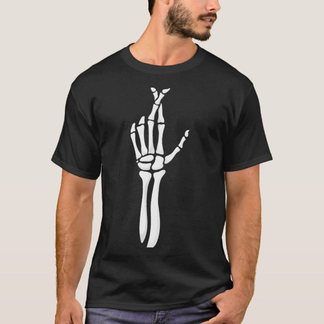 Six Seven 6 7 Meme Funny Skeleton Hands Sign Let's T-Shirt (Vorderseite)