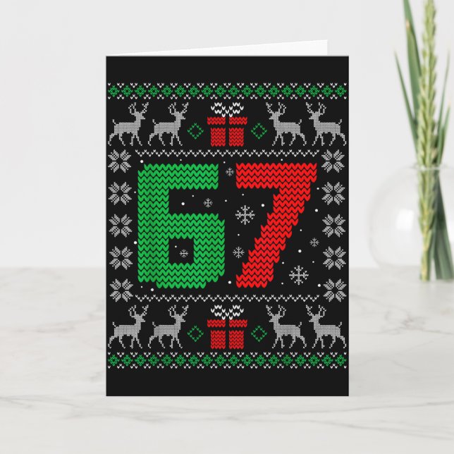 Six Seven 6 7 Meme Gen Alpha Slang Ugly Christmas  Karte (Vorderseite)