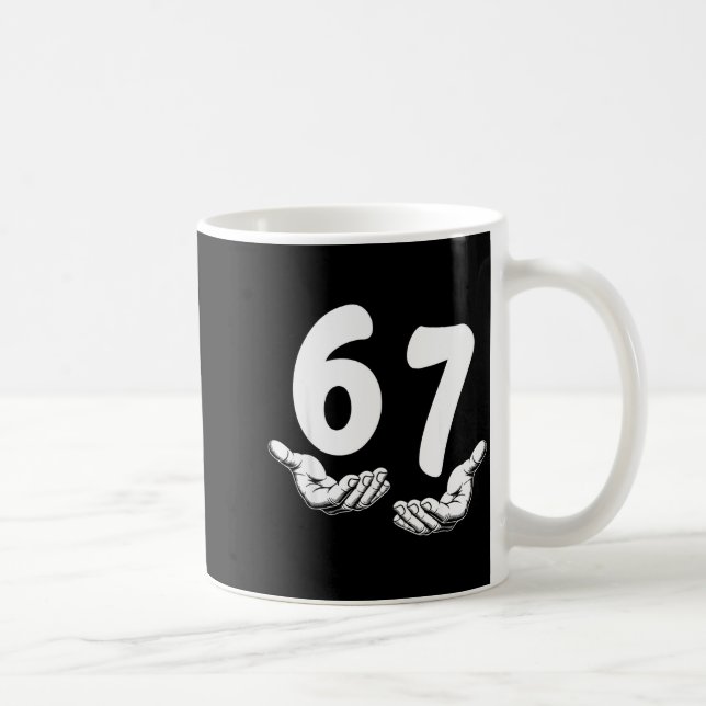Six Seven 6 7 Meme Hands Funny Kids Teen Boys  Kaffeetasse (Rechts)