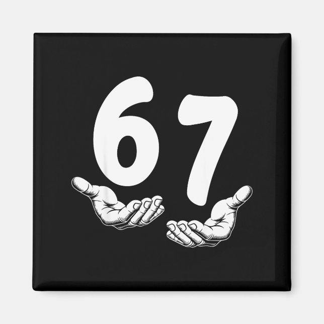 Six Seven 6 7 Meme Hands Funny Kids Teen Boys  Magnet (Vorne)