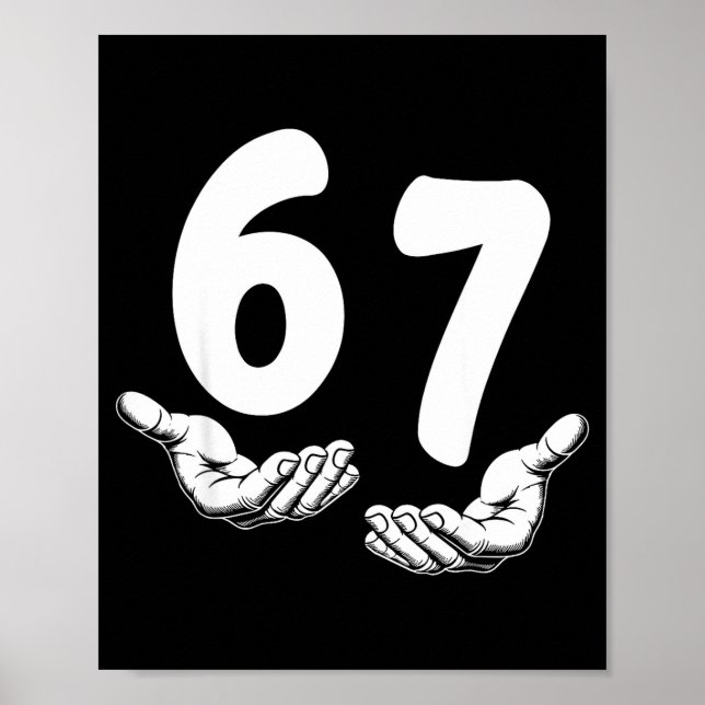 Six Seven 6 7 Meme Hands Funny Kids Teen Boys  Poster (Vorne)
