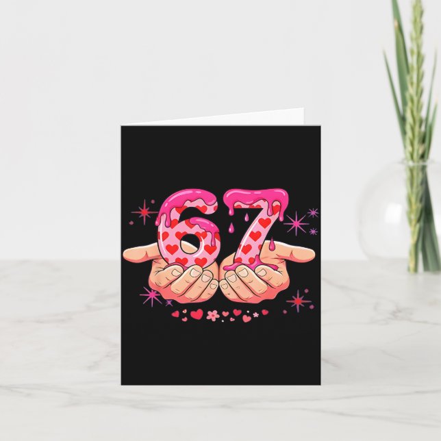 Six Seven 6 7 Meme Heart Drip Valentine’s Day Boy  Karte (Vorderseite)