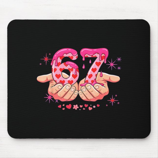 Six Seven 6 7 Meme Heart Drip Valentine’s Day Boy  Mousepad (Vorne)