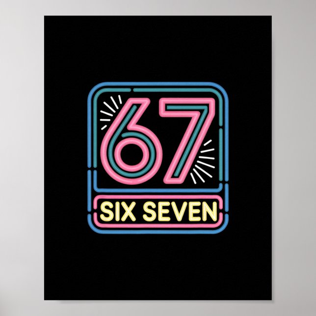Six Seven 6 7 Meme Lustig  Poster (Vorne)