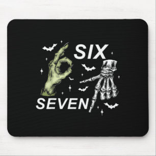 Six Seven 6 7 Meme Lustige Hexe Skelett Hände Hall Mousepad