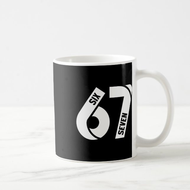 Six Seven 6 7 Meme Lustige Zahl 67 Let's Get Sendy Kaffeetasse (Rechts)