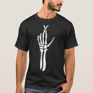 Six Seven 6 7 Meme Lustiger Skelett Hände Zeichen T-Shirt